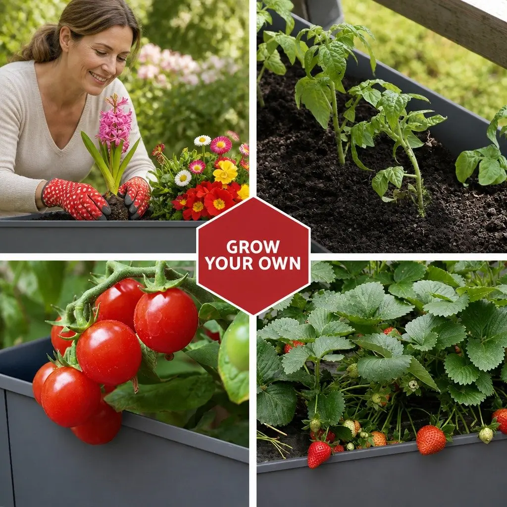 Raised Garden Bed Galvanized Steel 100x40x80cm Aluminium Grey Mobile Planter Box on Wheels