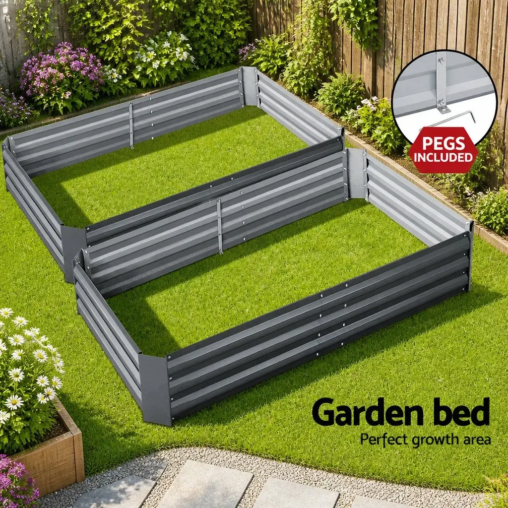 Raised Garden Bed 150x90cm Planter Box Container Galvanised Steel Vegetable Herb