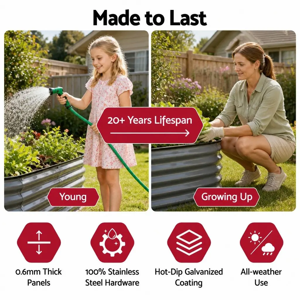4-Piece Oval Planter Box Set for Home Gardening