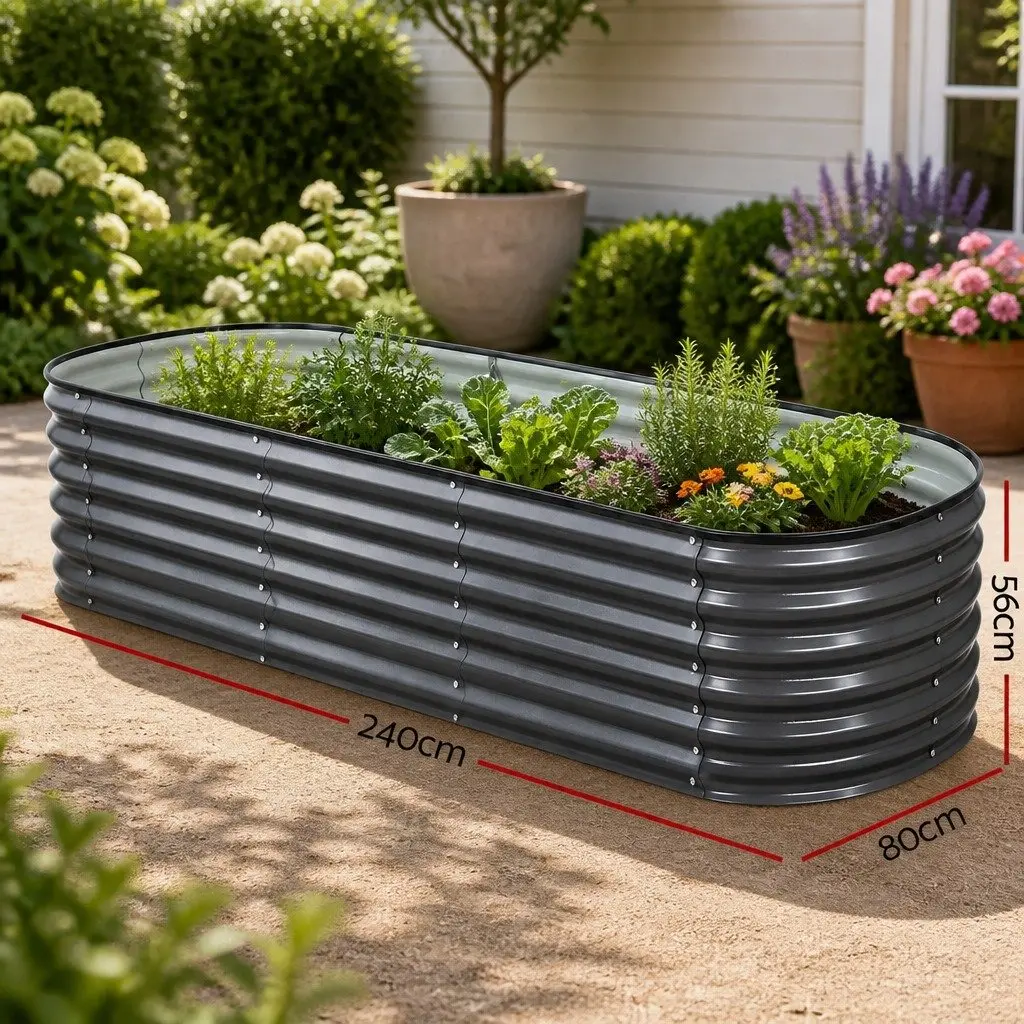 4-Piece Oval Planter Box Set for Home Gardening
