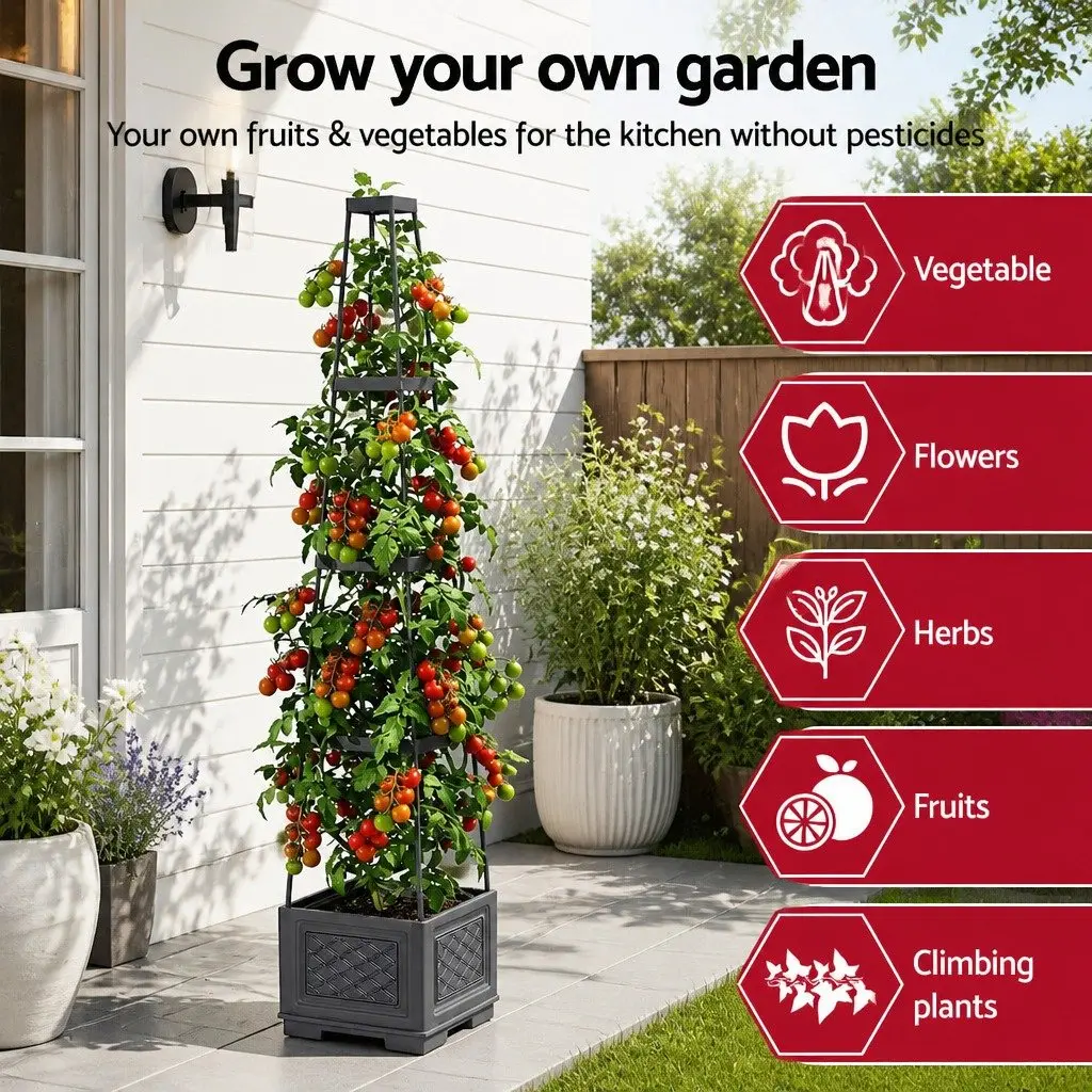 Self Watering Vertical Planter Tower 4 Layer 140cm Trellis Modular Garden Bed