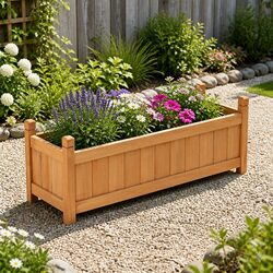 Practical Wooden Planter Box for Versatile Gardening Use