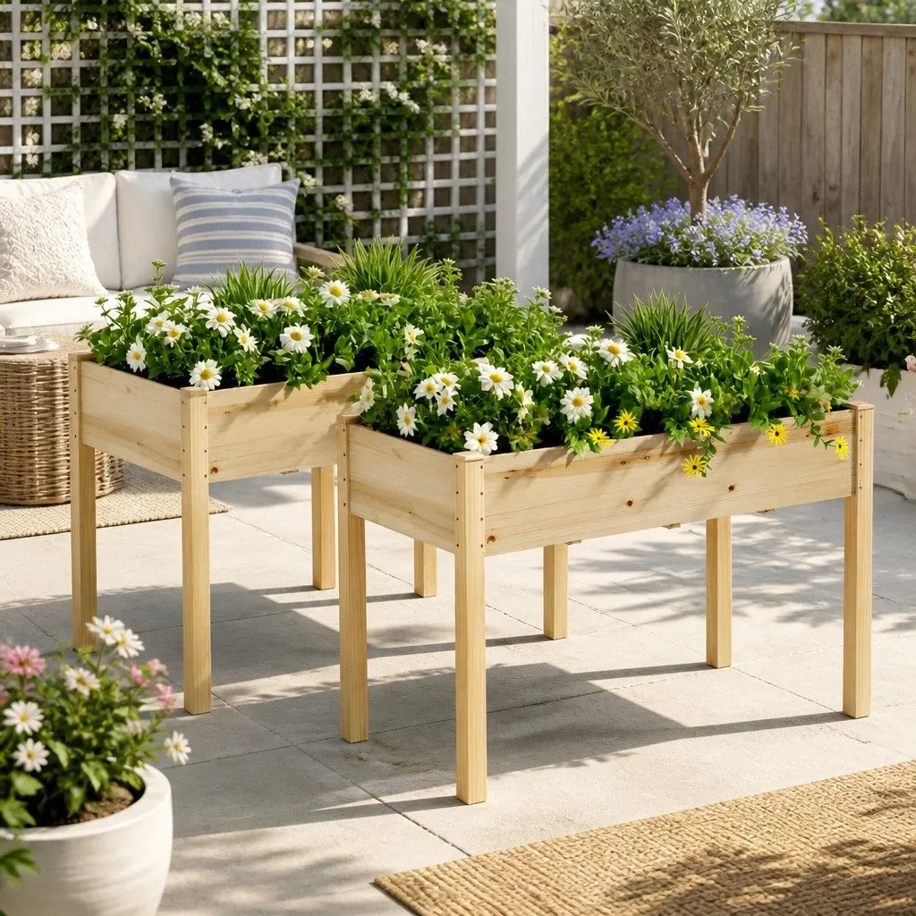 Raised Garden Bed for Vegetable and Flower Growing