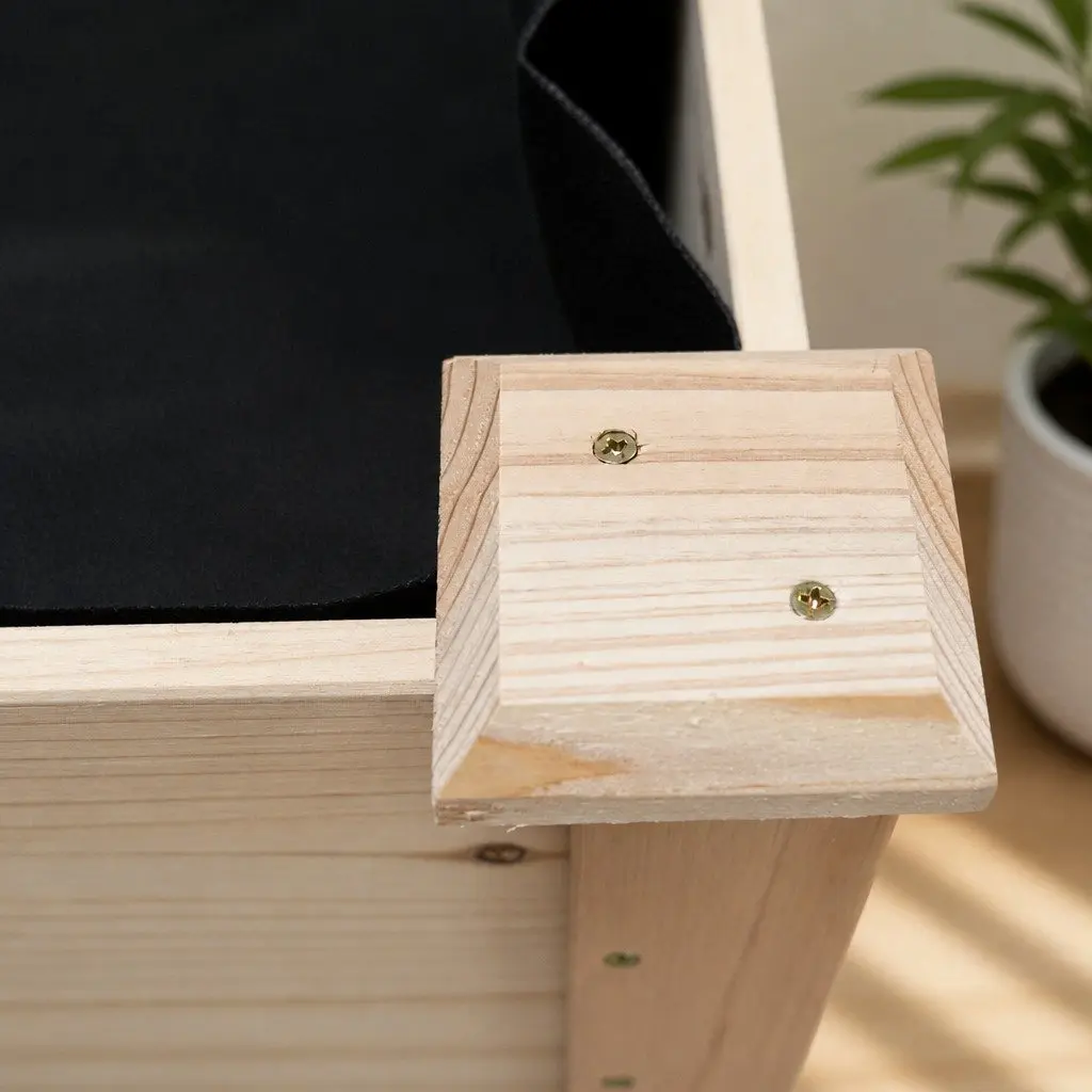 Raised Garden Bed Wooden Planter Box 120x60x80cm Natural