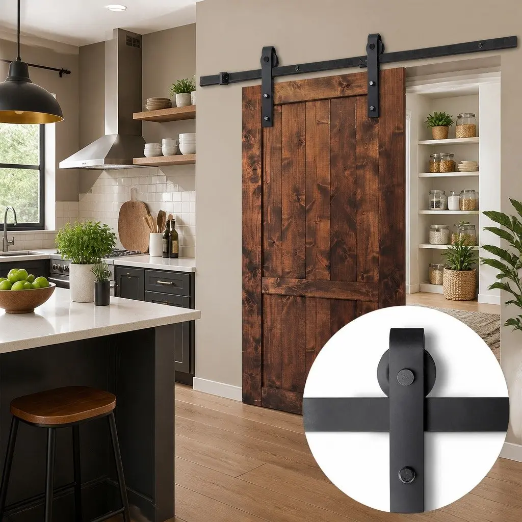 2.44m Sliding Barn Door Hardware for Home Use