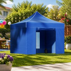 Pop Up Gazebo 3x3m Folding Tent Marquee Oxford Fabric Blue Outdoor Canopy