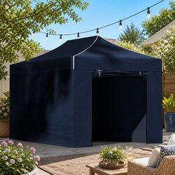 Pop Up Gazebo 3x4.5m Folding Marquee Tent Outdoor Camping Shade Canopy Black