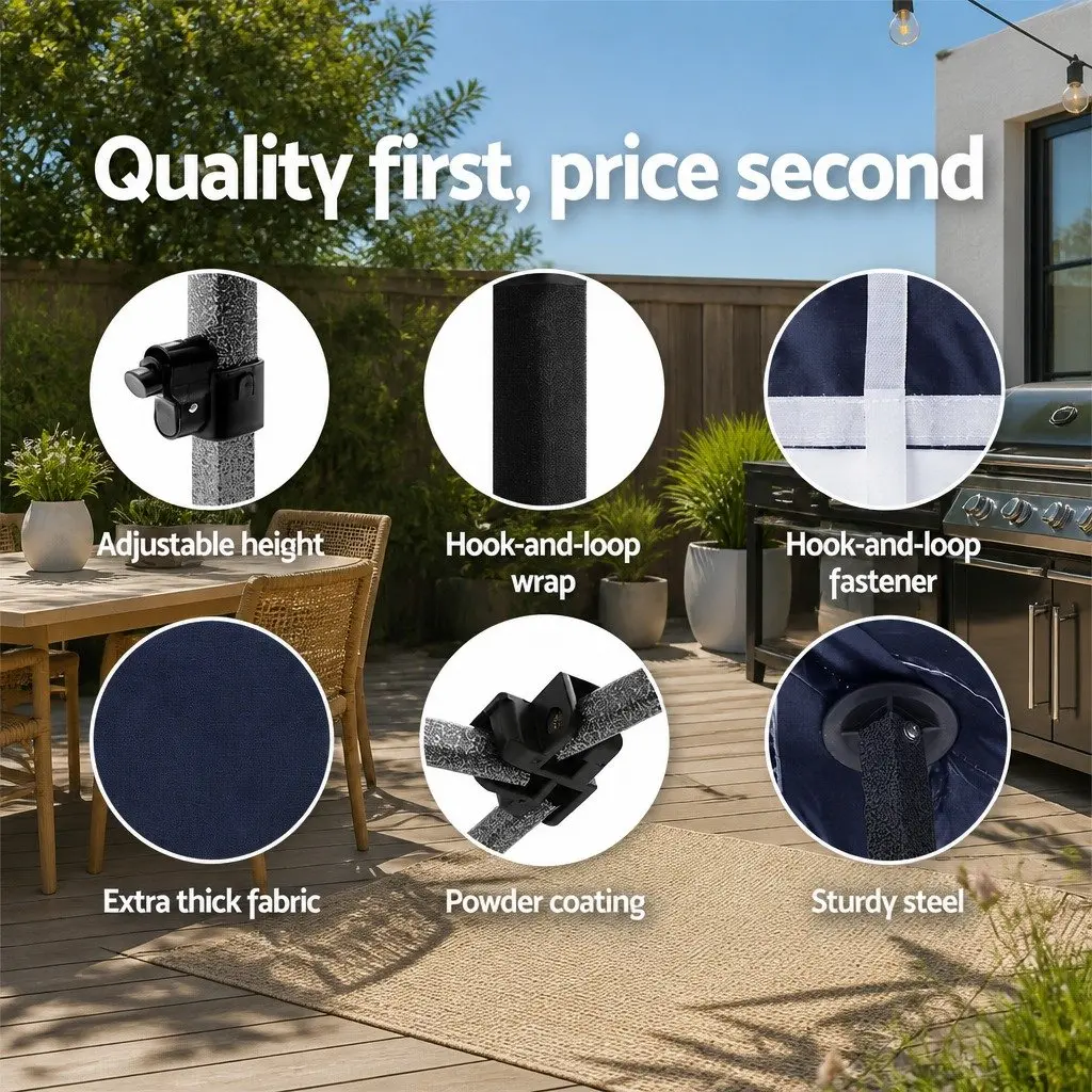 Pop Up Gazebo Folding Tent 3x6m Steel Frame Black Canopy Outdoor Garden Camping