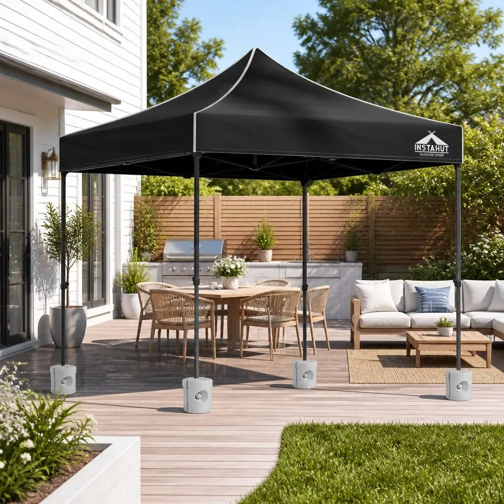 Pop Up Gazebo 3x3m Folding Marquee Tent Canopy Black