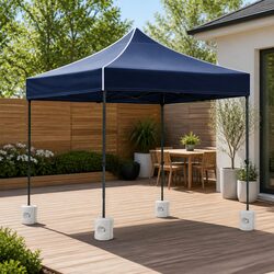 Pop Up Gazebo 3x3m Navy Outdoor Canopy Folding Tent Shade with 4 Base Pods