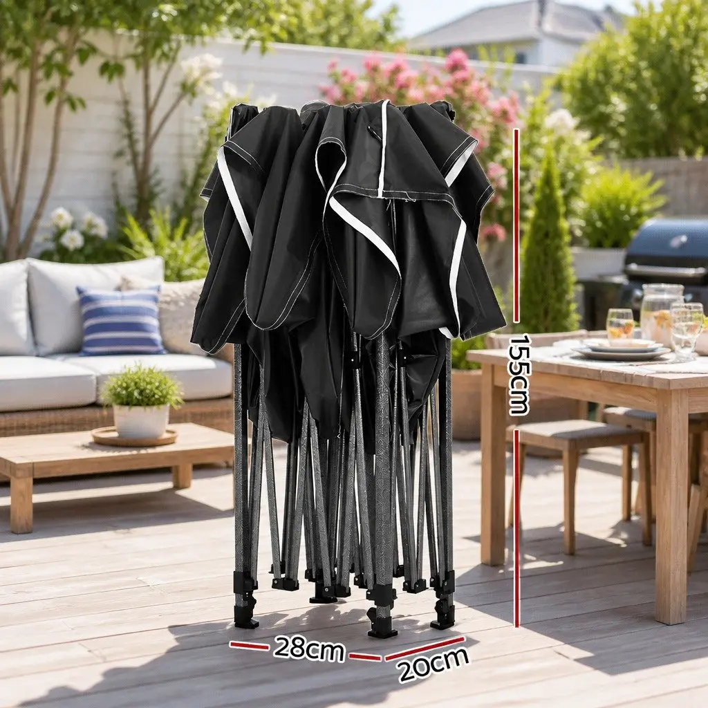 Pop Up Gazebo 3x4.5m Folding Canopy Tent Black