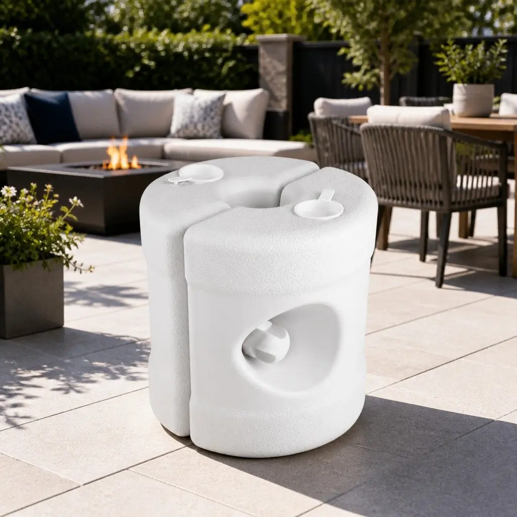 Gazebo Base Pod Kit Plastic Fillable 4 Pieces White