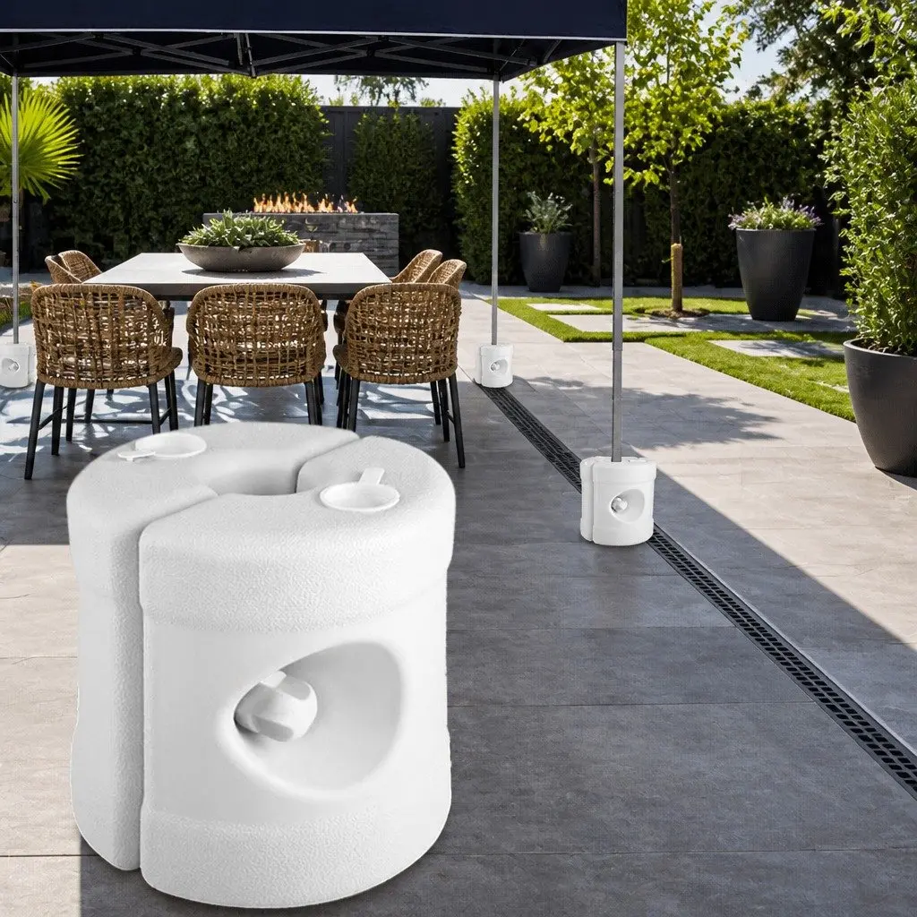 Gazebo Base Pod Kit Plastic Fillable 4 Pieces White