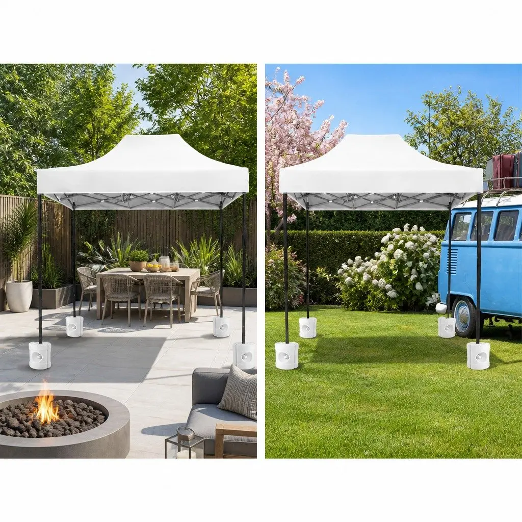Gazebo Base Pod Kit Plastic Fillable 4 Pieces White