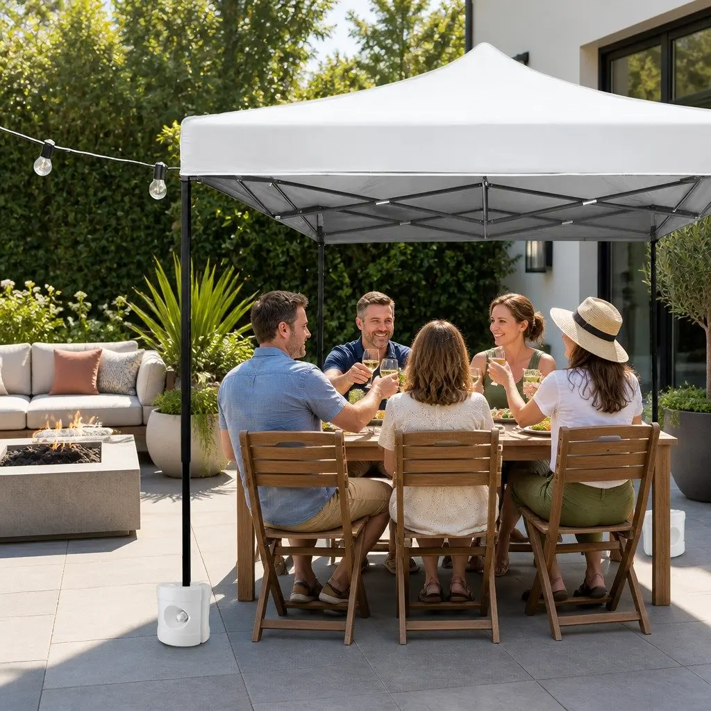 Gazebo Base Pod Kit Plastic Fillable 4 Pieces White