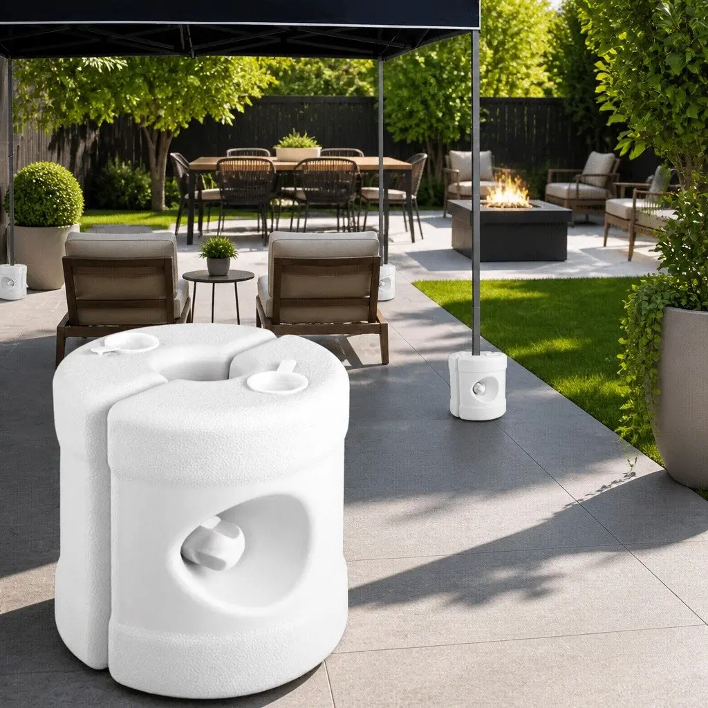Gazebo Base Pod Kit Plastic Fillable 4 Pieces White