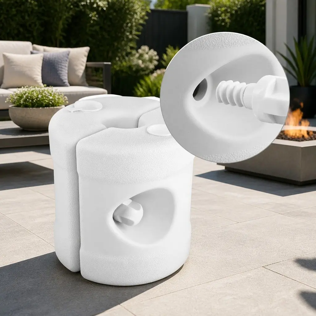 Gazebo Base Pod Kit Plastic Fillable 4 Pieces White