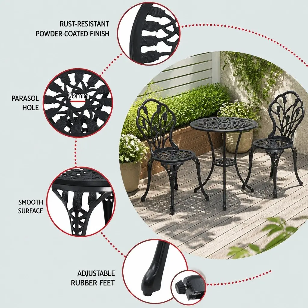 3PC Bistro Set for Outdoor Enjoyment