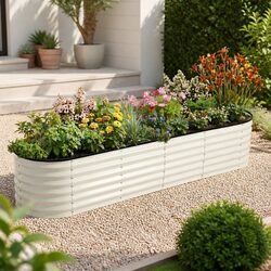 Versatile Oval Planter Box for Home Gardening