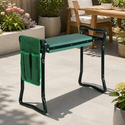 Garden Kneeler 3-in-1 Padded Seat Stool Foldable Outdoor Bench Knee Chair Green