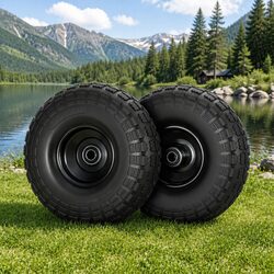 Flat Free Solid Rubber Wheels 4.10/3.50-4 Tire 260mm Cart Trolley Replacement