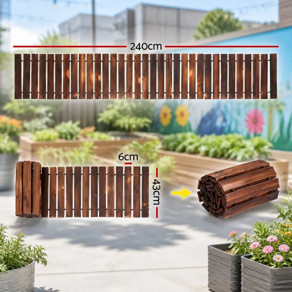 Garden Pathway Wooden Roll-Out Walkway 8FT Charcoal Anti-Slip