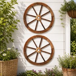 Where to Place Your 60cm Wooden Wagon Wheel Garden Ornament
