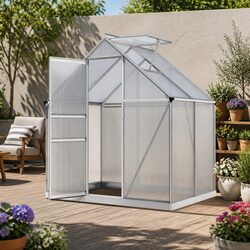 Practical Aluminium Greenhouse for Small Spaces 1.3M x 1.9M x 2.0M