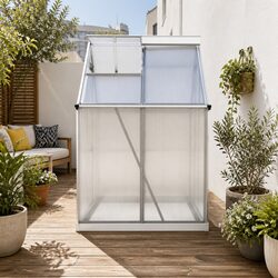 Aluminium Polycarbonate Greenhouse Garden Storage Shed 3.1M x 1.9M Transparent