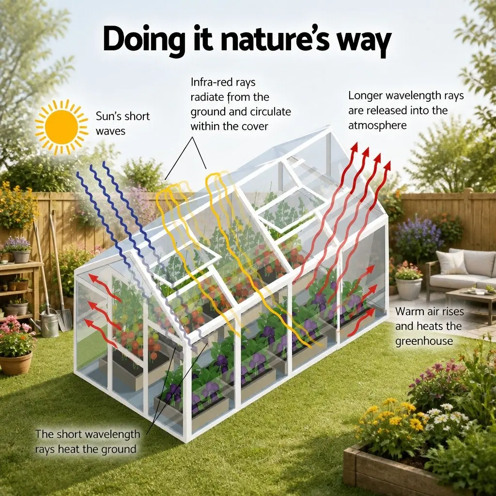 Aluminium Polycarbonate Greenhouse 3x2.5x1.95M Garden Plant Growing House Shed