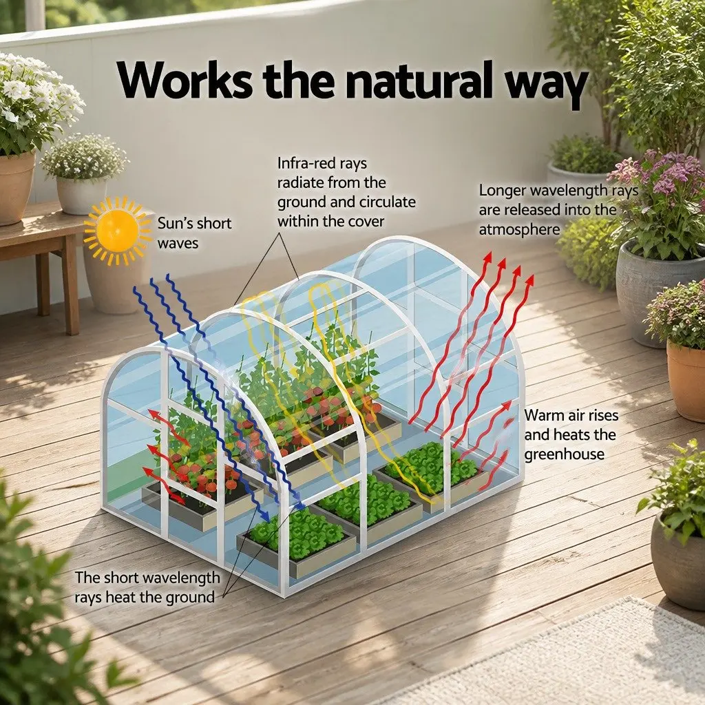 Mini Greenhouse PE Cover Roll-Up Zippered Door Small Garden Patio Deck Plants