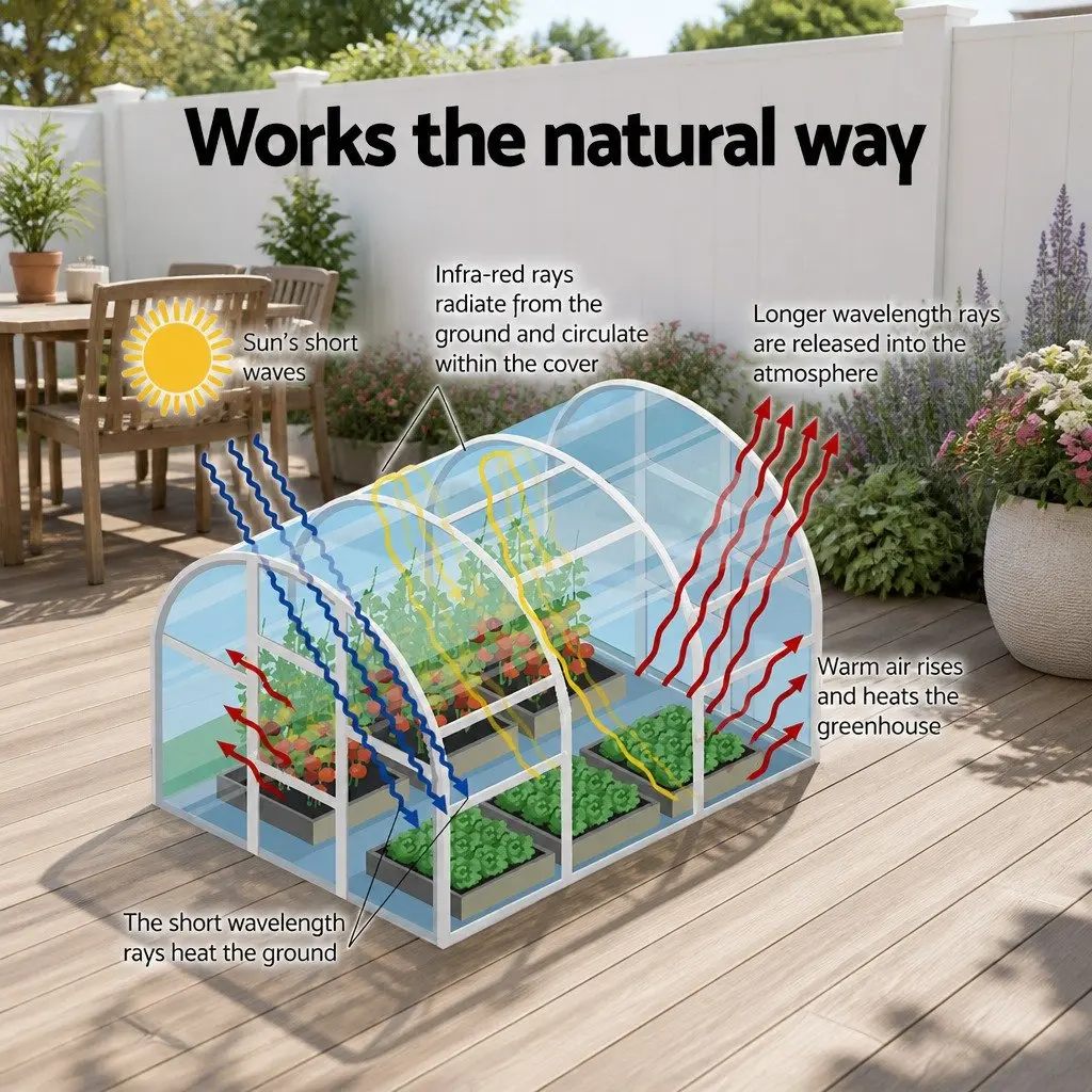 Greenhouse Waterproof PVC 2.7x0.9x0.9M Mini Raised Garden Bed Planter Transparent