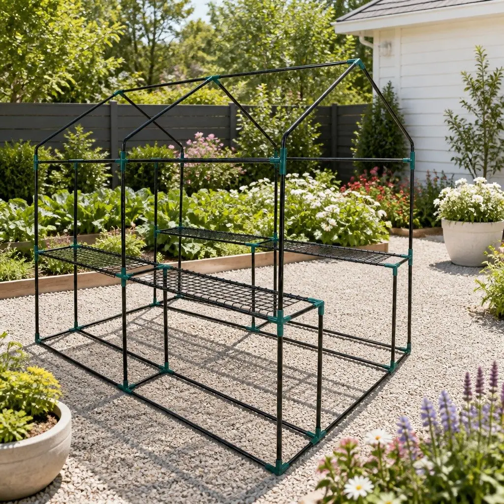 Walk-in Greenhouse Tunnel Powder-coated Steel 1.2x1.9x1.9M Green Transparent PVC Cover