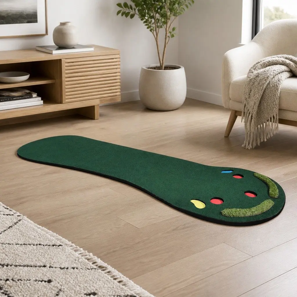 Golf Putting Mat EVA Flannel 90cm x 300cm Green Portable Anti-Slip Indoor Outdoor