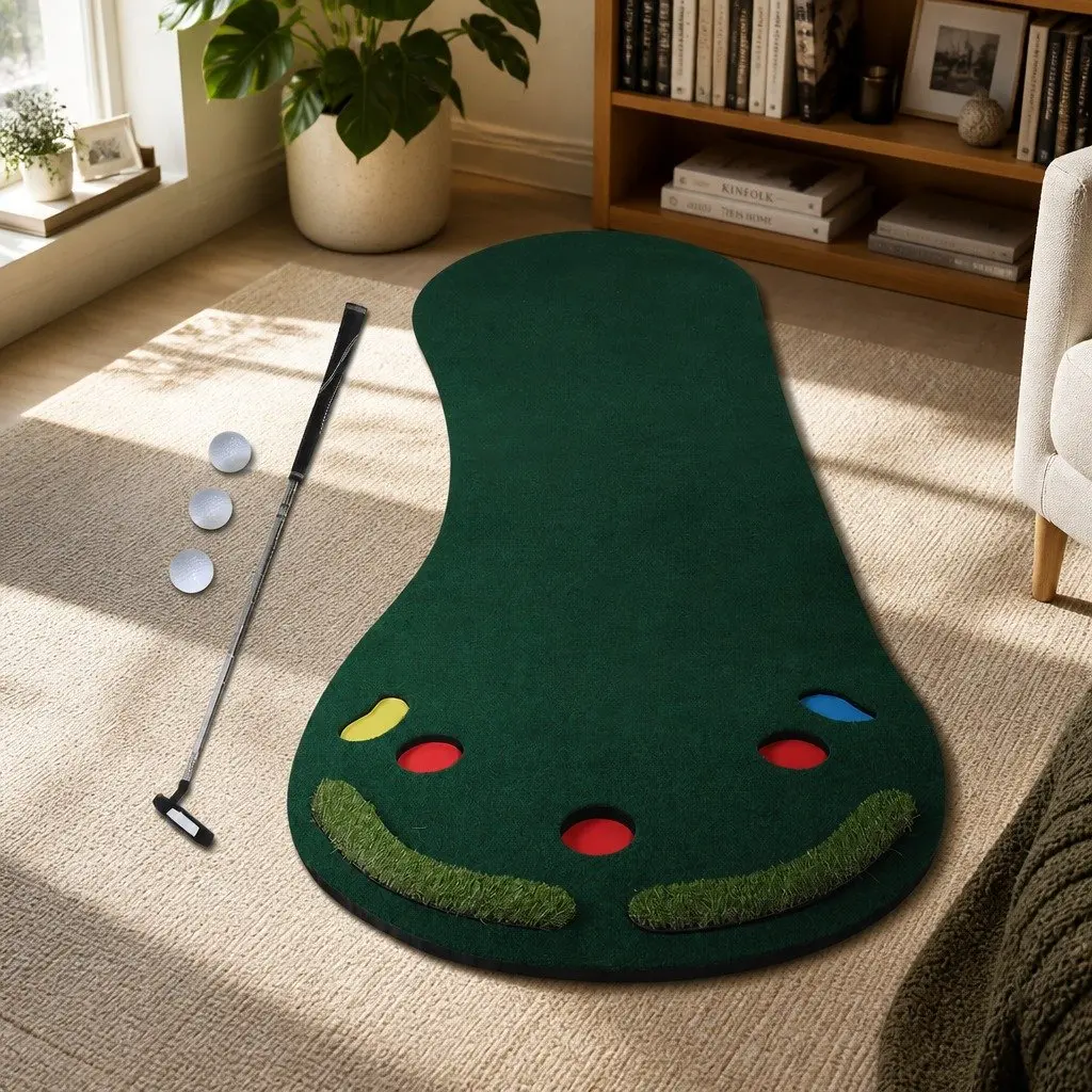 Golf Putting Mat EVA 90cm x 300cm Green Portable Indoor Outdoor Training