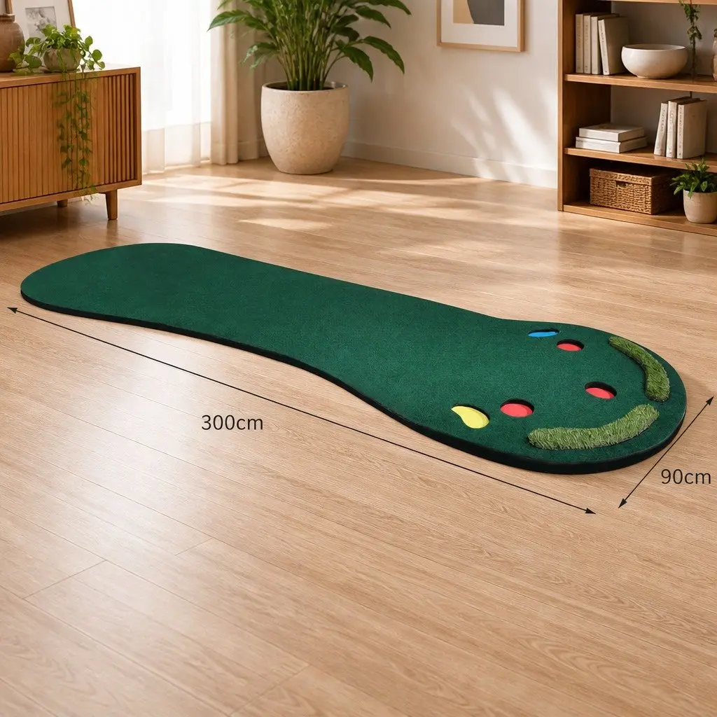 Golf Putting Mat EVA 90cm x 300cm Green Portable Indoor Outdoor Training