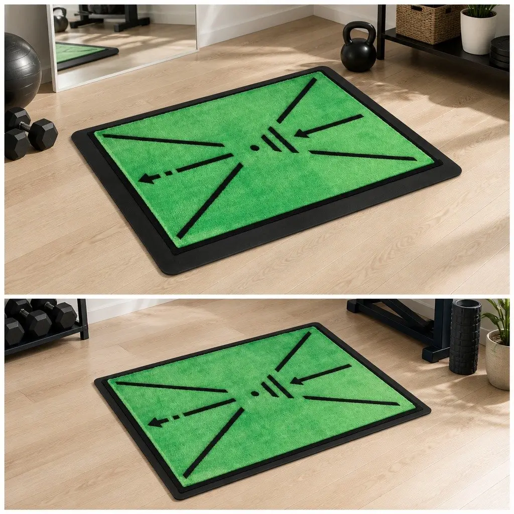 Golf Hitting Mat Turf 44cm x 33cm Green Indoor Outdoor Swing Path Feedback Training Practice