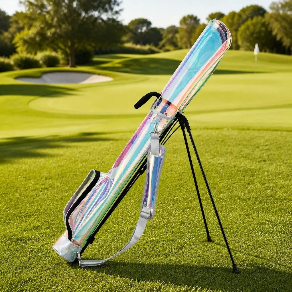 Golf Stand Bag Lightweight TPU Microfiber Leather Compact Holographic Multicolour