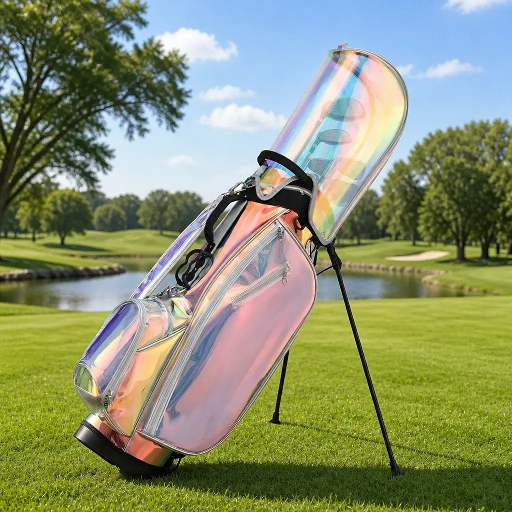 Golf Stand Bag Lightweight TPU 35cm x 32cm x 126cm Holographic