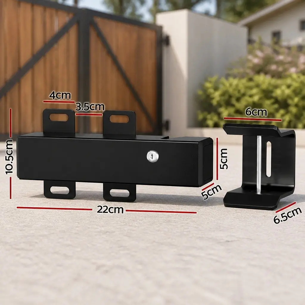 Electric Gate Lock Wired 24V Heavy Duty Metal Black