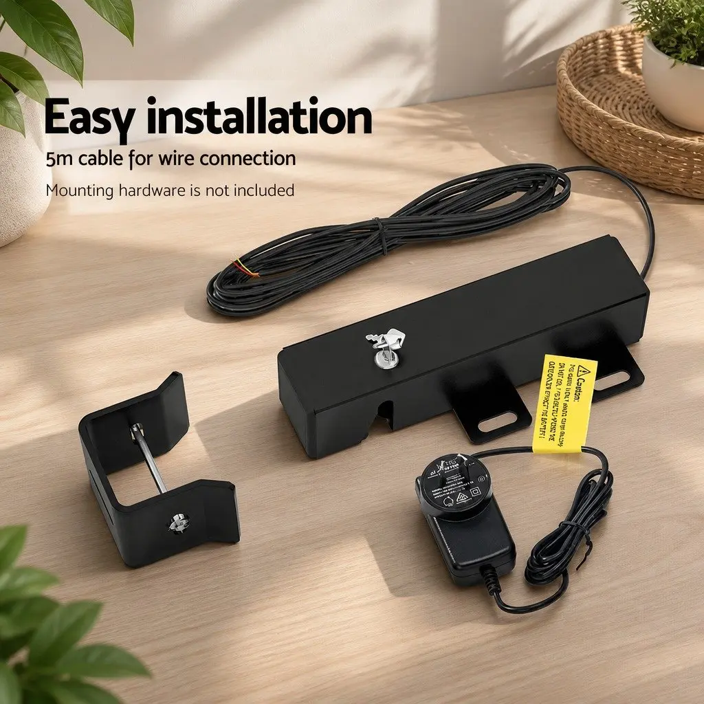 Electric Gate Lock Wired 24V Heavy Duty Metal Black