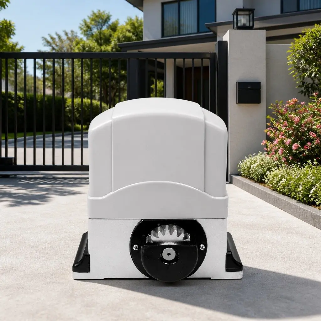 Electric Sliding Gate Opener Kit 4M 1200kg Motor Remote Control White