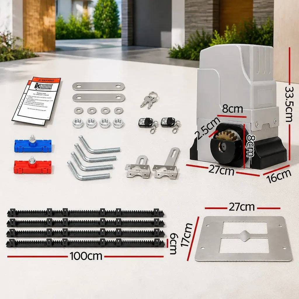 Automatic Sliding Gate Opener Motor Kit 230V AC 4M Heavy Duty White