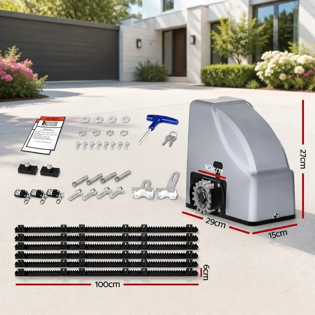 Electric Sliding Gate Opener 800kg 6m Silver
