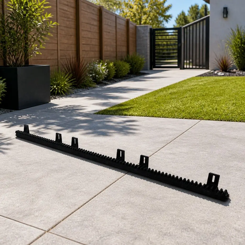 Heavy Duty Sliding Gate Opener Rack System Black Nylon Reinforced Steel Core 100x6cm 4 Piece