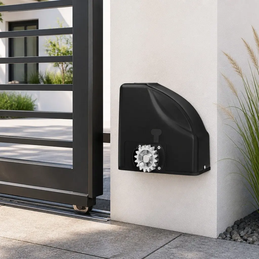Automatic Sliding Gate Opener Kit 4M 600KG Solar Powered Remote Control Black