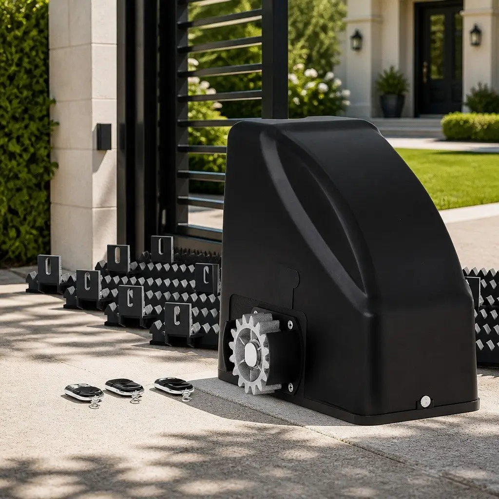 Sliding Gate Opener Kit Solar Powered 600KG 6M with Remote Control Gentle Start Stop and Auto Close Function