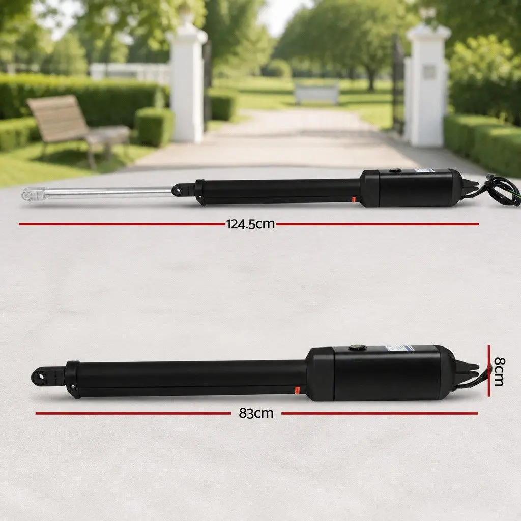Solar Gate Opener Automatic Control Remote Arm Kit Single Swing 500kg Black White