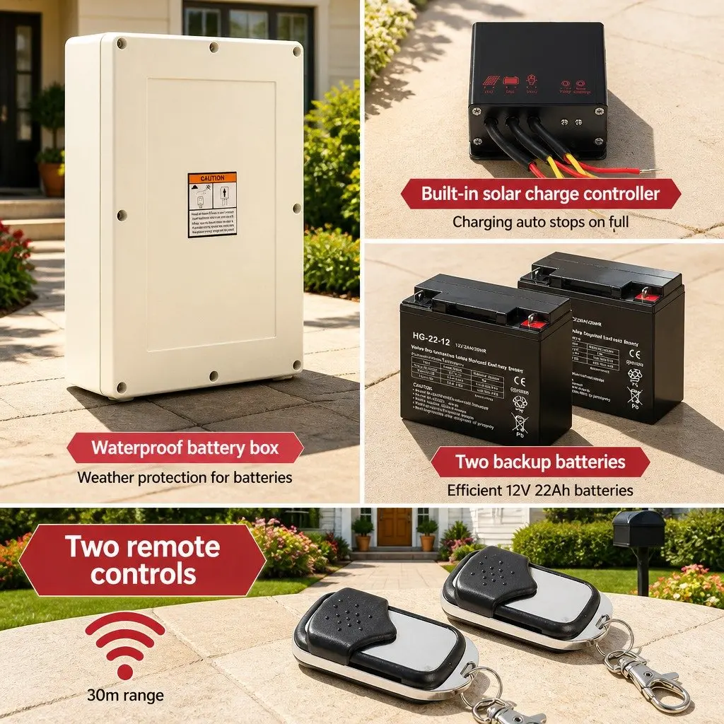 Solar Gate Opener Single Swing 500kg 40W Panel White