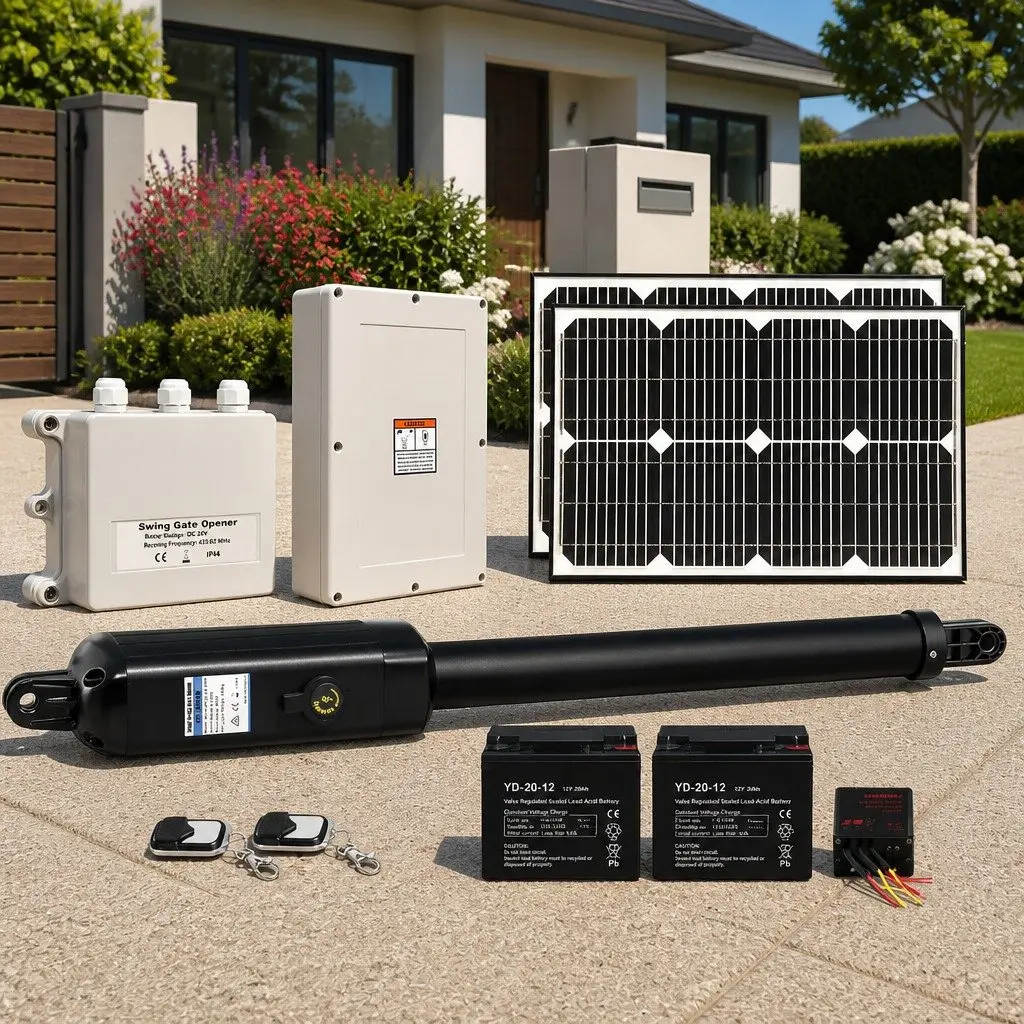 Solar Gate Opener Single Swing 500kg 40W Panel White